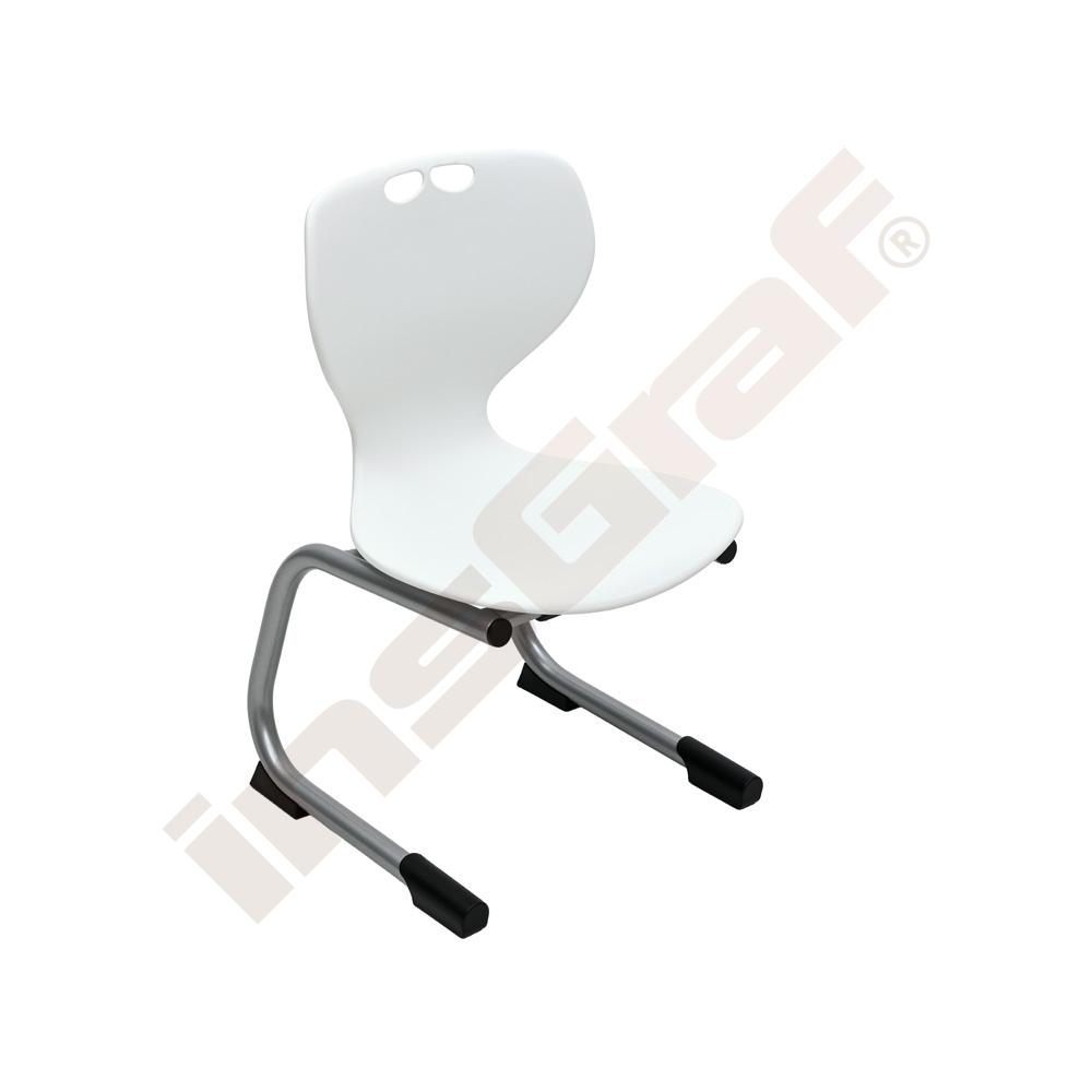 Kufenstuhl Kapi 1, SH 26 cm - weiß
