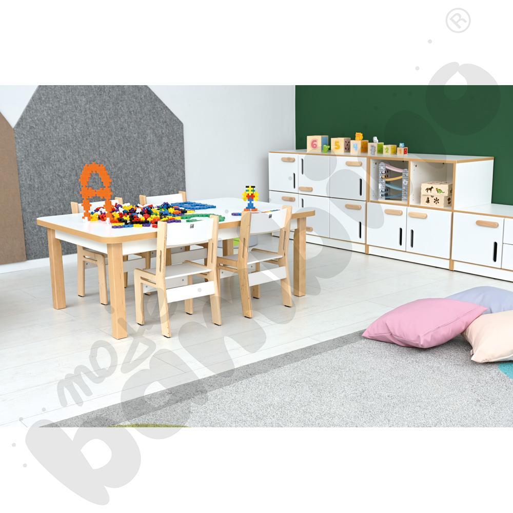 Biały prostokątny blat stołu NEA