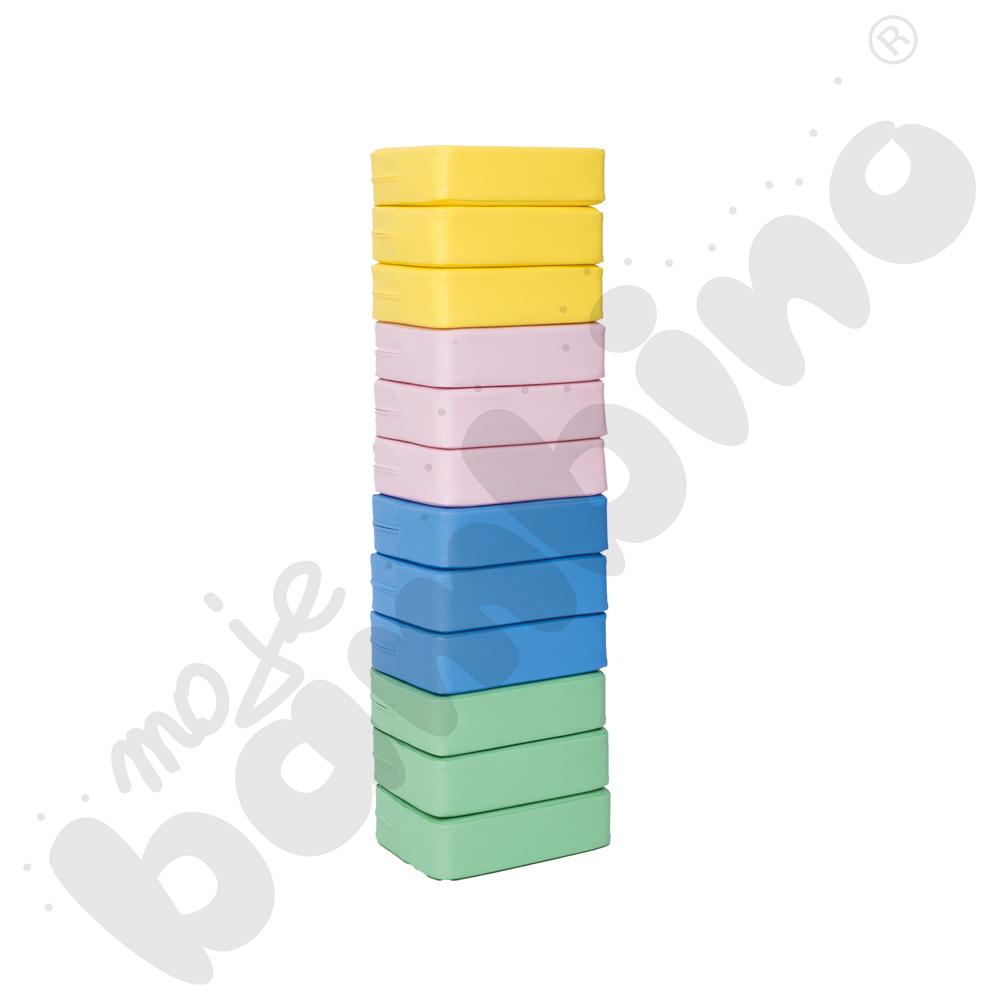 Pastelowe pufy prostokątne