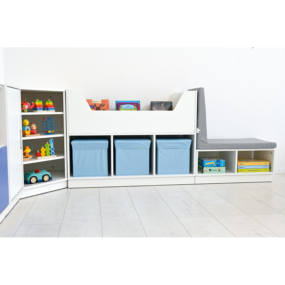 Quadro - knihovnička s 2 predelmi, biela