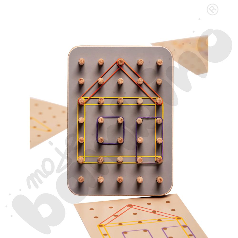 Drewniany Geoplan Montessori Good Wood - szary - MED