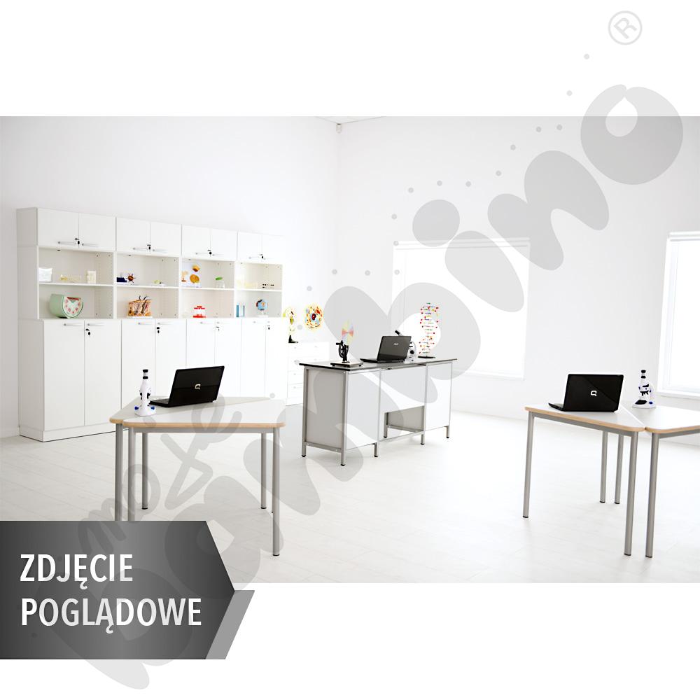 Stół Mila trójkątny 80x80x108, blat HPL niebieski, narożniki zaokrąglone, rozm. 4