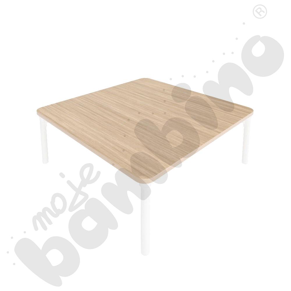 Stół Marcus prostokątny 60 x 120 rozm. 3, stelaż drewniany biały, stopka drewniana, blat klon 375, narożniki zaokrąglone