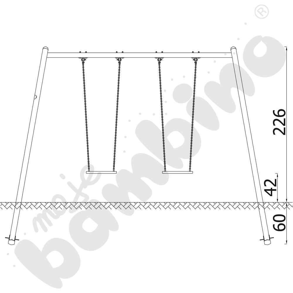 Action4Kids - stelaż do huśtawki podwójnej - metalowa