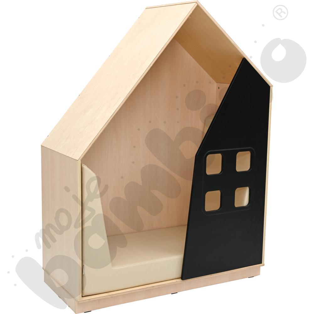 Quadro - szafka-domek - czarna, skrzynia klon jasny