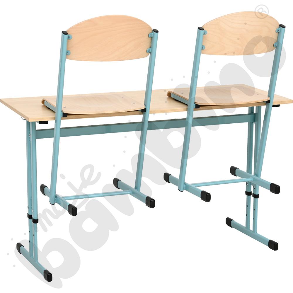 Stół IN-R 2-os. z krzesłami T, rozm. 6, turkusowe