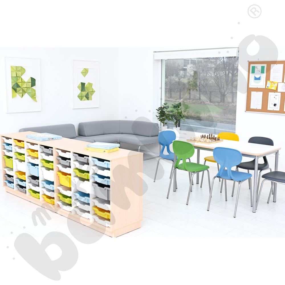 Quadro - szafka M na plastikowe pojemniki - z 3 przegrodami, klon jasny