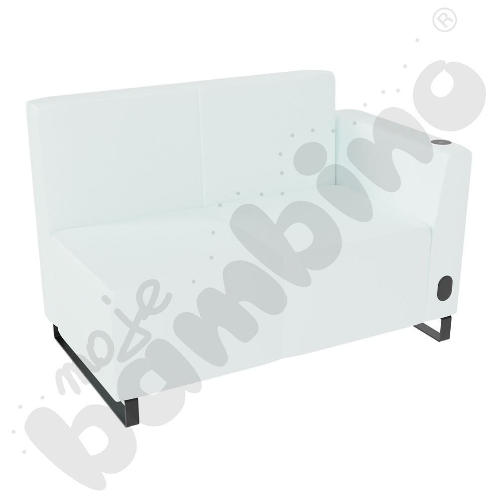 Sofa Universum 2-os. wys. 82 cm, bok niski prawy z gniazdkiem elektrycznym i indukcją, tkanina MT13