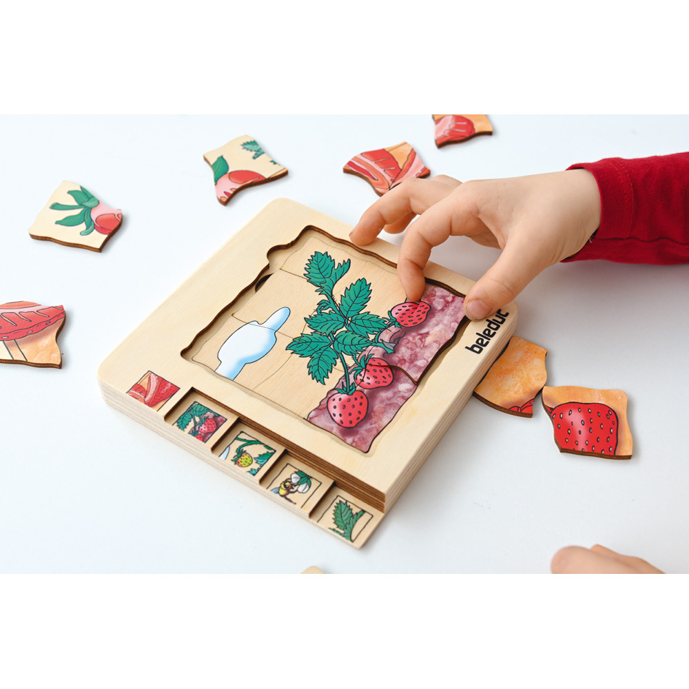 Edukačné viacvrstvové puzzle - jahoda