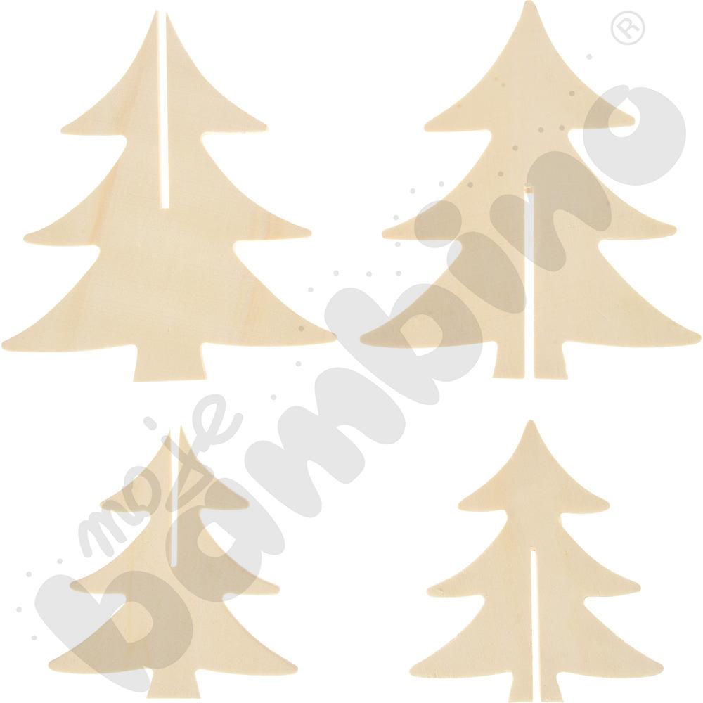 Choinki drewniane do ozdabiania, 2 szt.