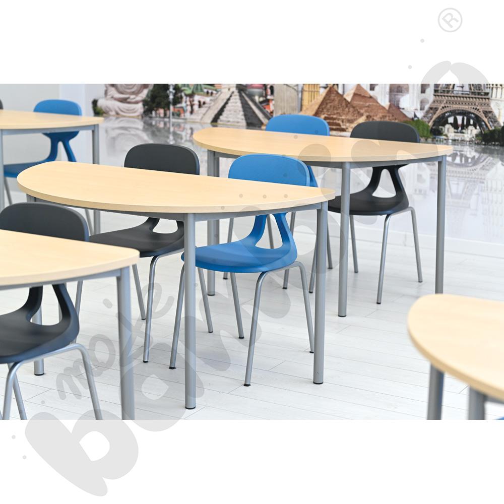 Stół Mila półokrągły 140x70, blat brzoza, narożniki zaokrąglone, rozm. 6