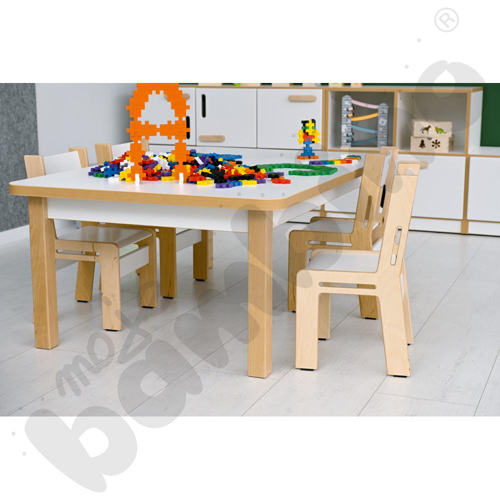 Biały prostokątny blat stołu NEA