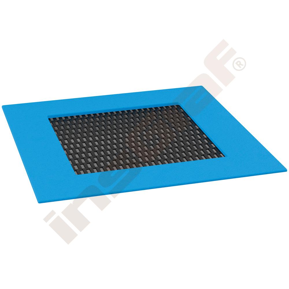 
Trampolin Quadrat, mittel - Matte schwarz, Kante blau

