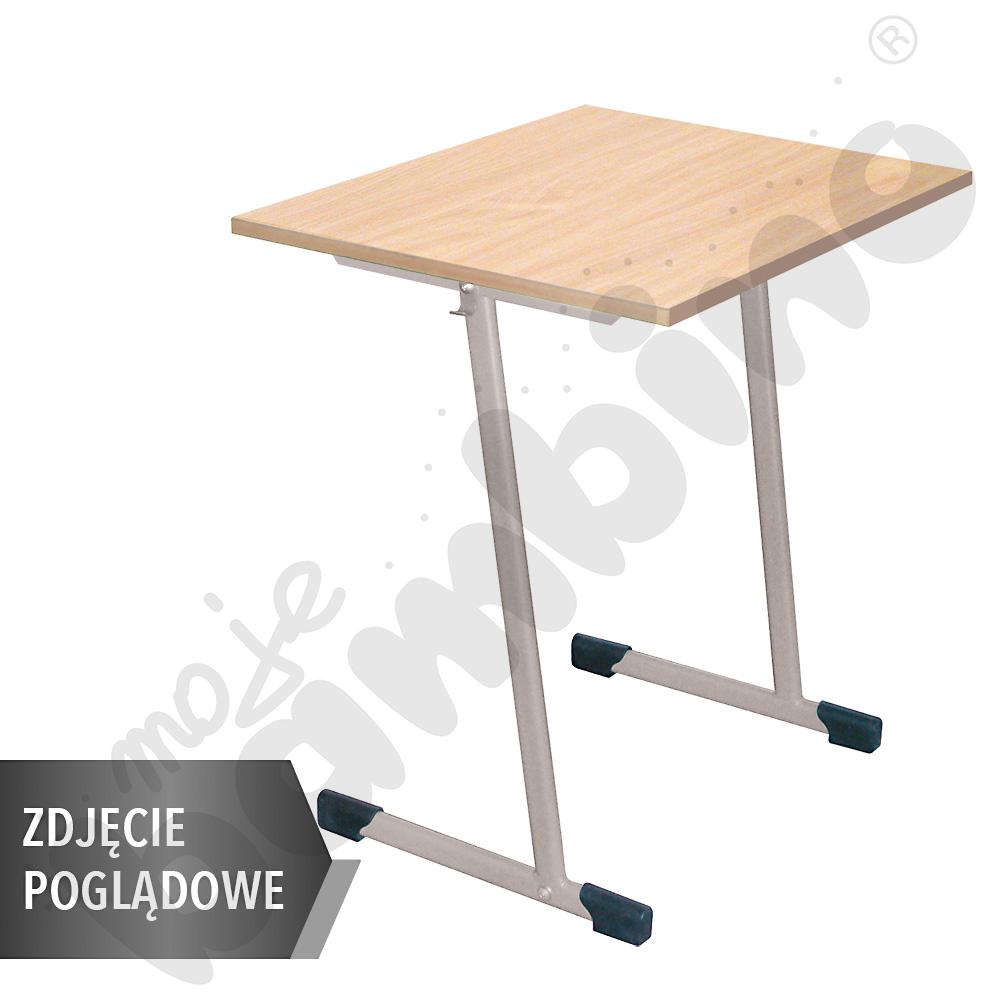 Stół T 70 x 50 rozm. 4, 1-os., stelaż aluminium, blat buk, obrzeże ABS, narożniki proste