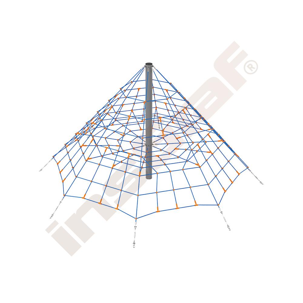 Spinnennetz-Pyramide, blau-orange