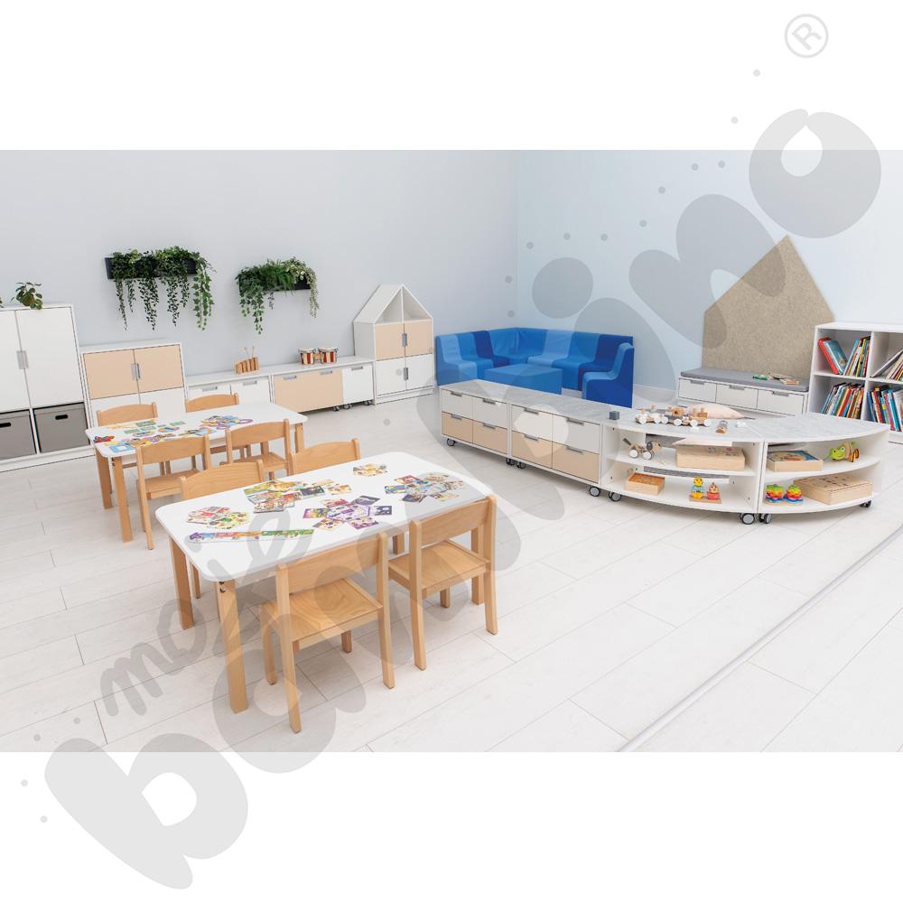 Quadro - szafka cicha S na 4 szuflady na kółkach, biała