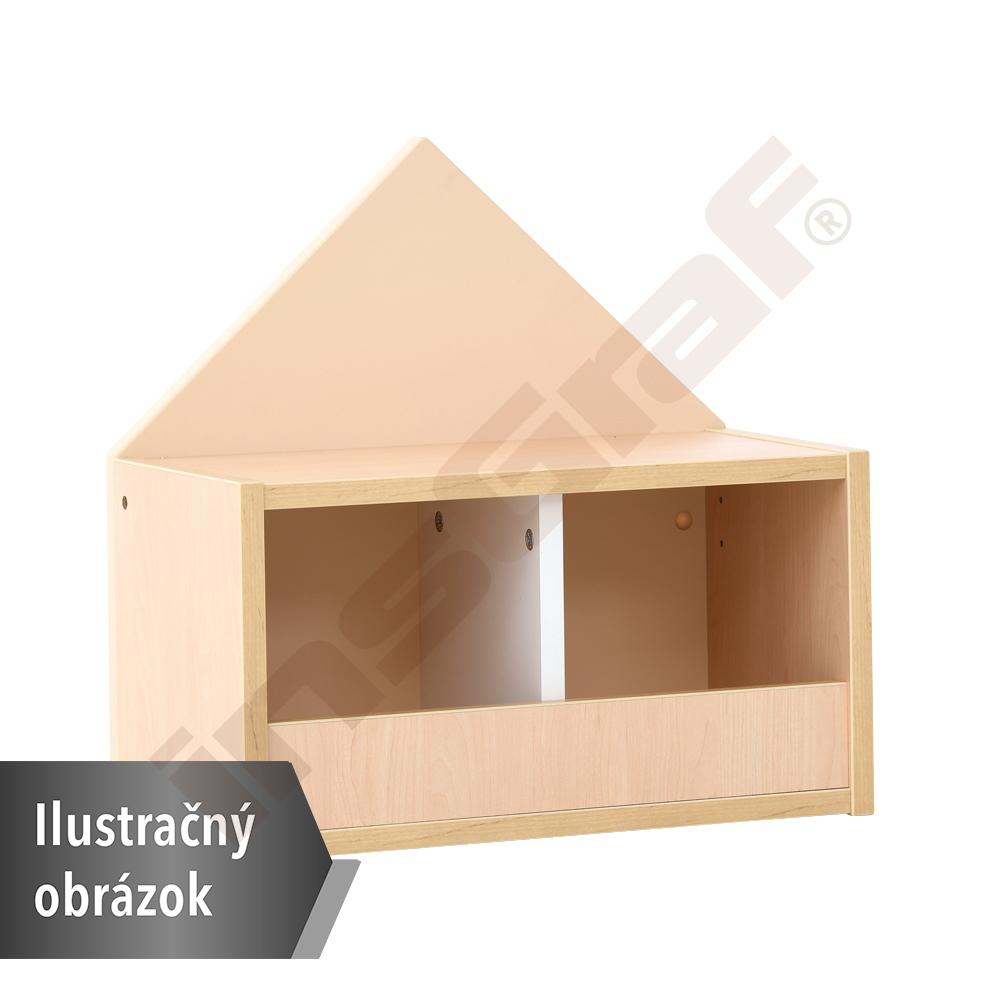 Šatňa Domček s policami pre 2 osoby, šírka 65,40 cm, béžová, korpus biely