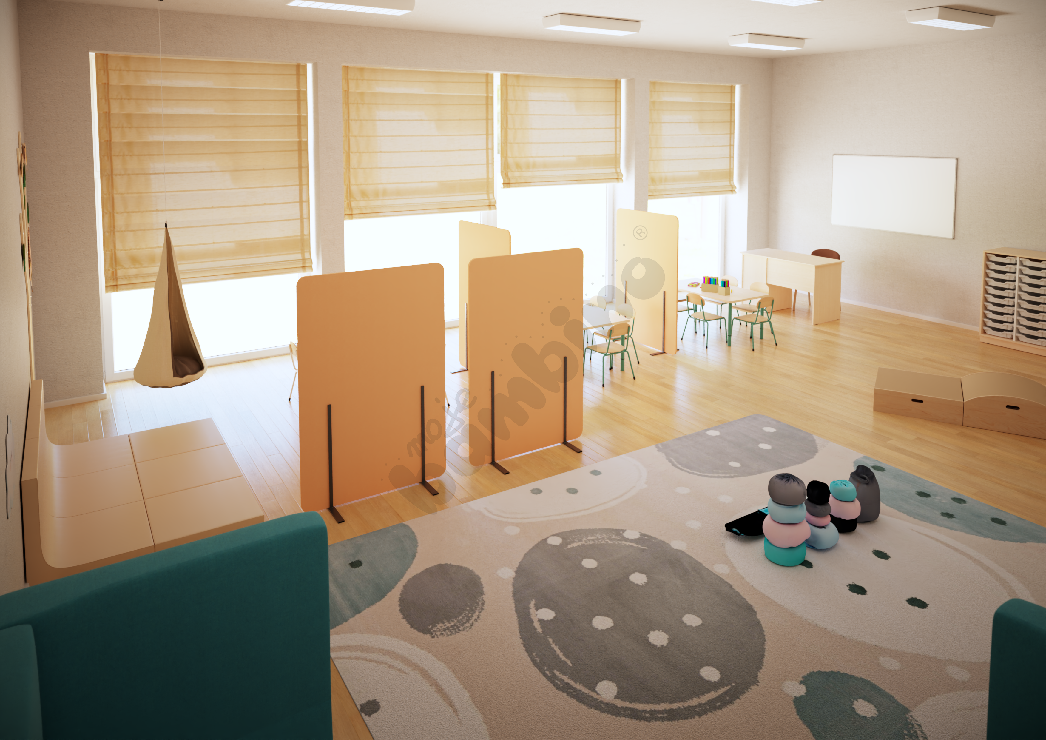 Sala przedszkolna z wyciszeniami