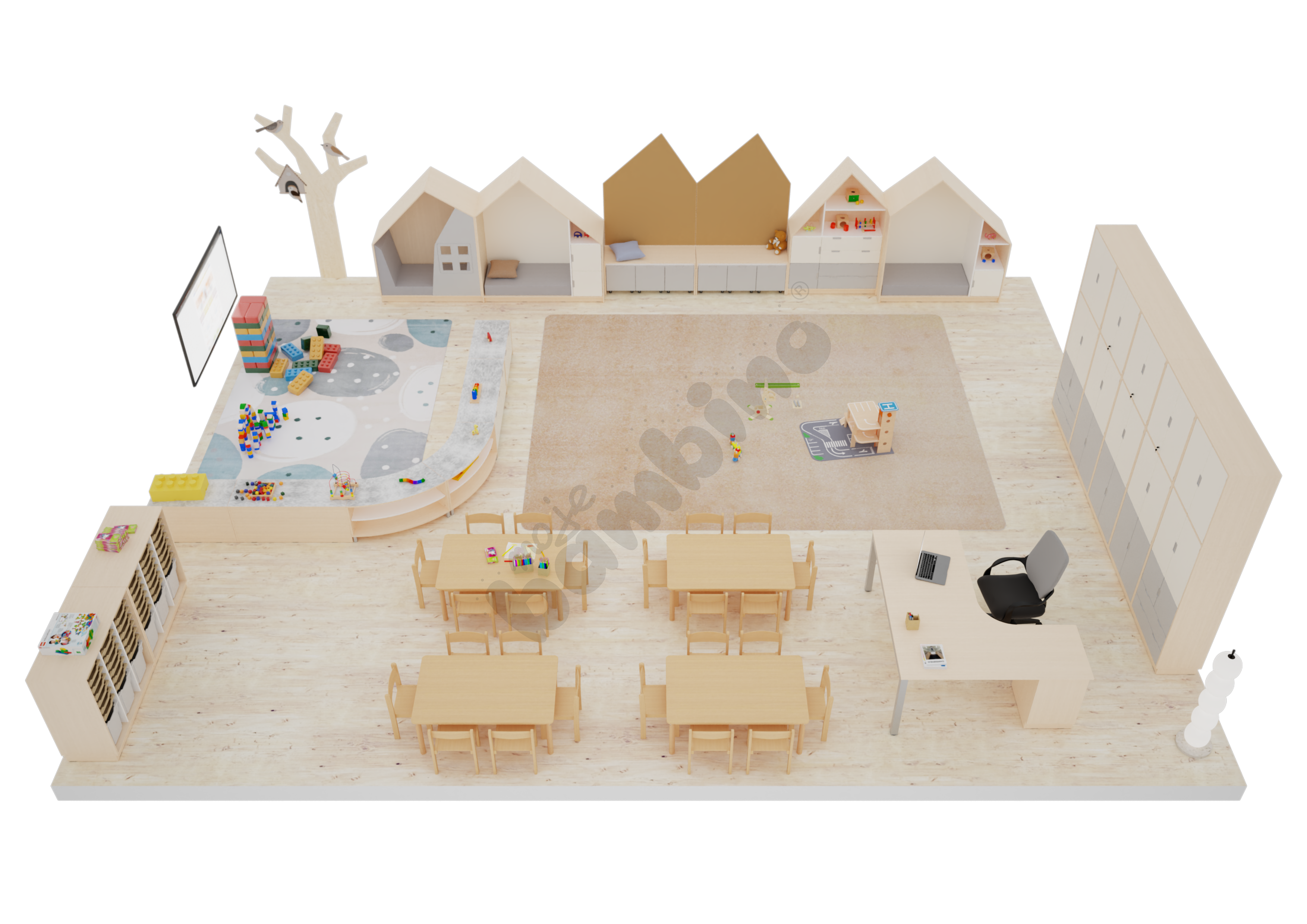 Sala przedszkolna w kolorach naturalnych 