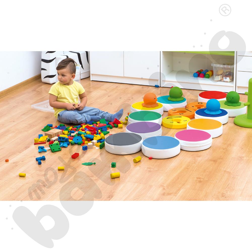 Zestaw 12 okrągłych pufek