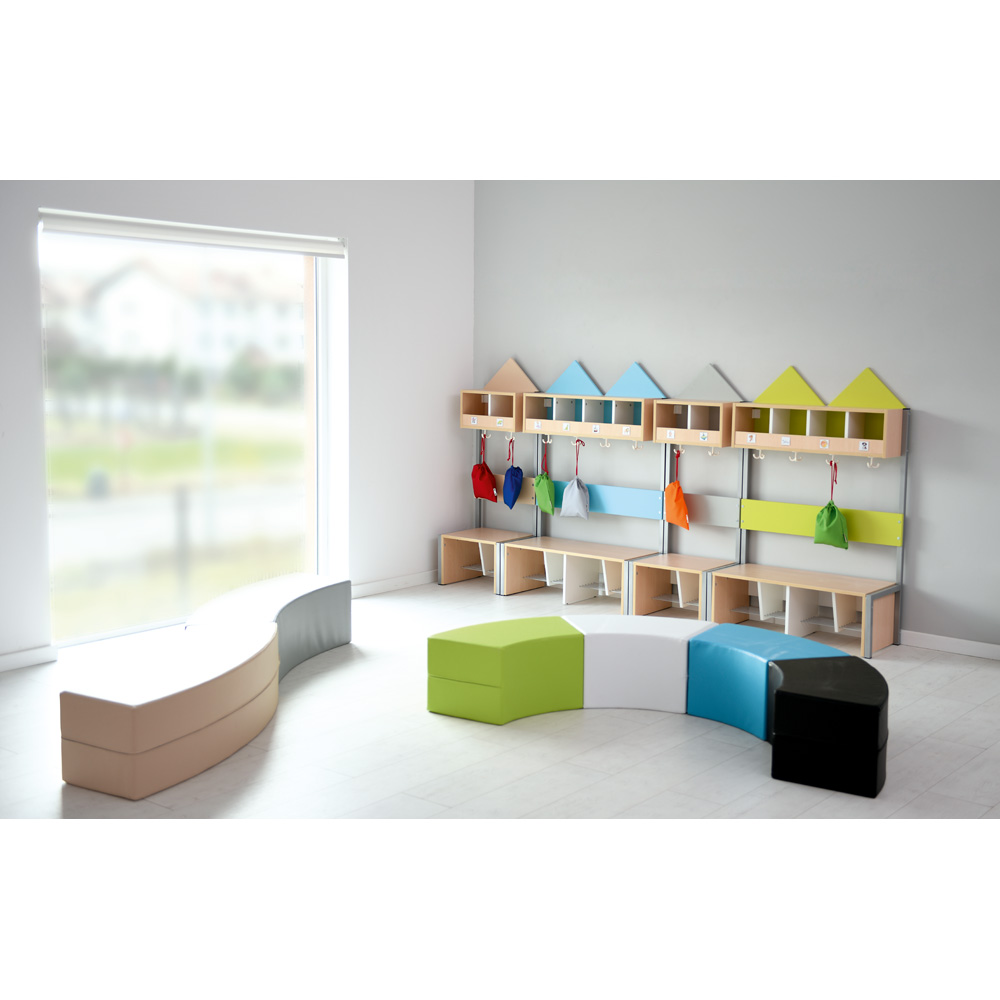Šatňová lavička Domček pre 2 osoby, šírka 65,40 cm, javor