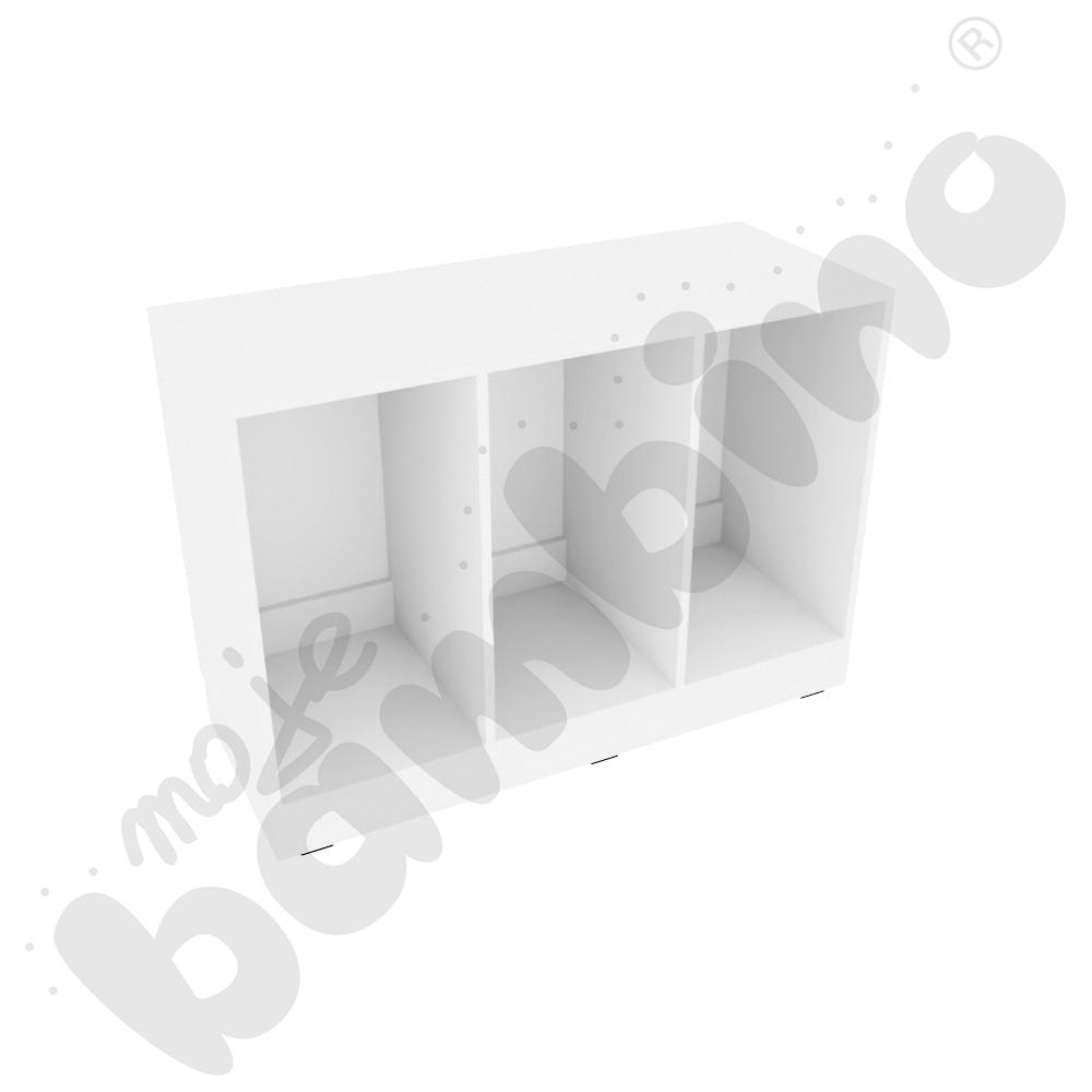 Regał Grande M na pojemniki, na cokole - 3 kolumny - biały
