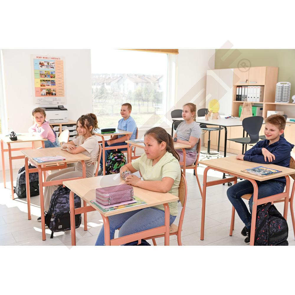 Školská lavica Daniel 1-os. so stoličkou P, veľ. 6 - púdrová konštrukcia