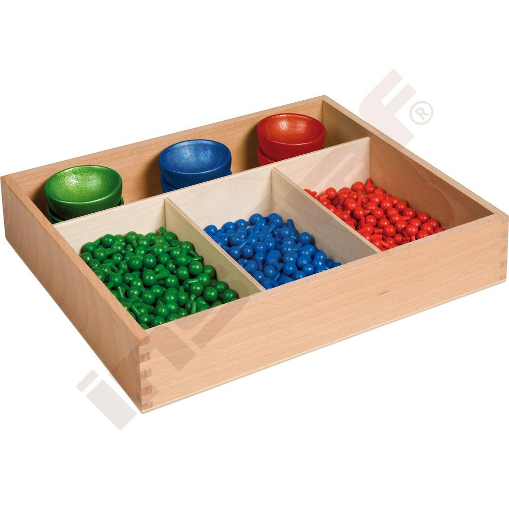 Krabice koleček k Montessori algebraické tabuli