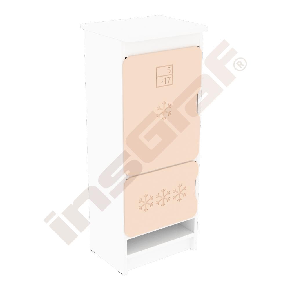 Küche Quadro - Kühlschrank, weiß - beige