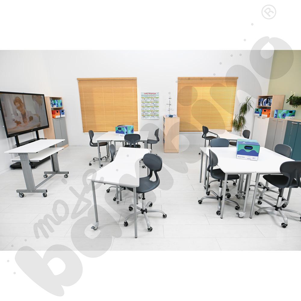 Krzesło Colores obrotowe na kółkach z regulacją wysokości - szare