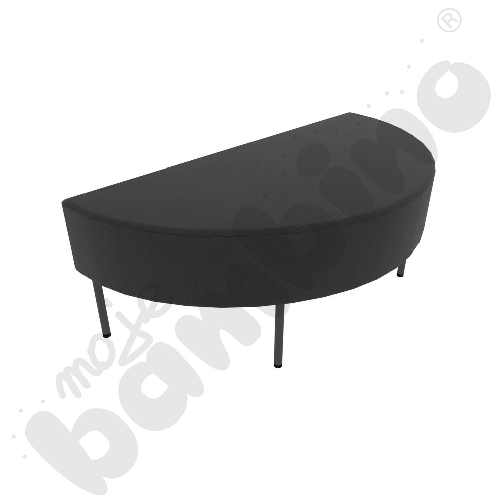 Pufa Versa zaokrąglona 120x60 cm z plastikowymi stopkami, stelaż antracytowy, tkanina BD14