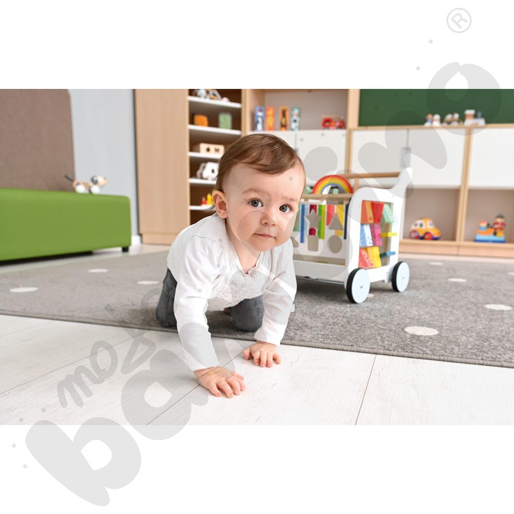 Dywan szary w białe kropki, 2 x 3 m