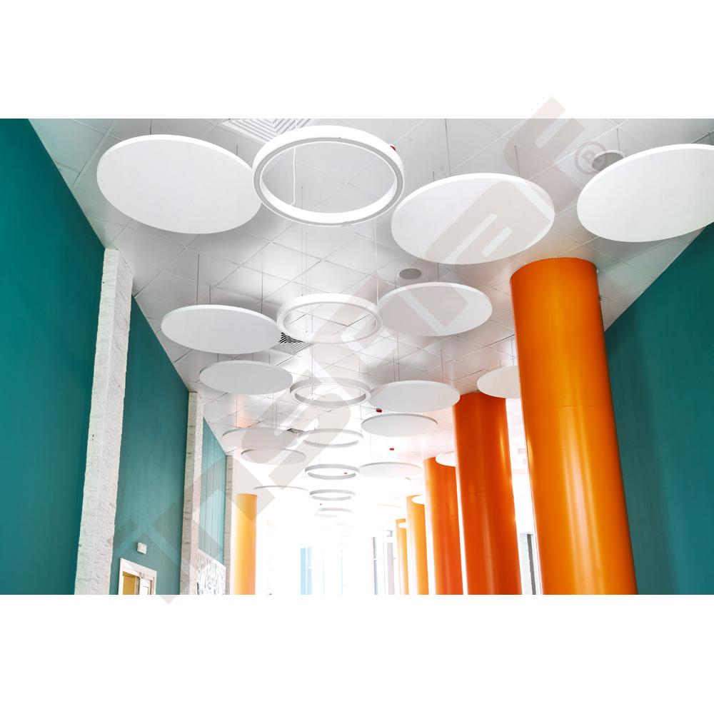 Panely Ecophon Solo Circle bílé prům.120, 4 ks, zavěšení pomocí lanek