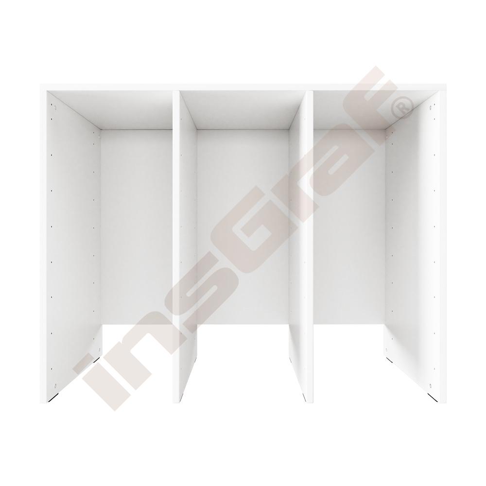 Skrinka Grande M na plastové boxy - 3 moduky - biela
