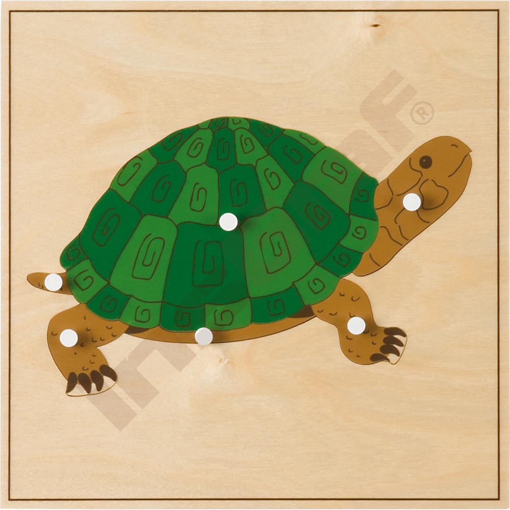 Dřevěné puzzle zvířata - želva