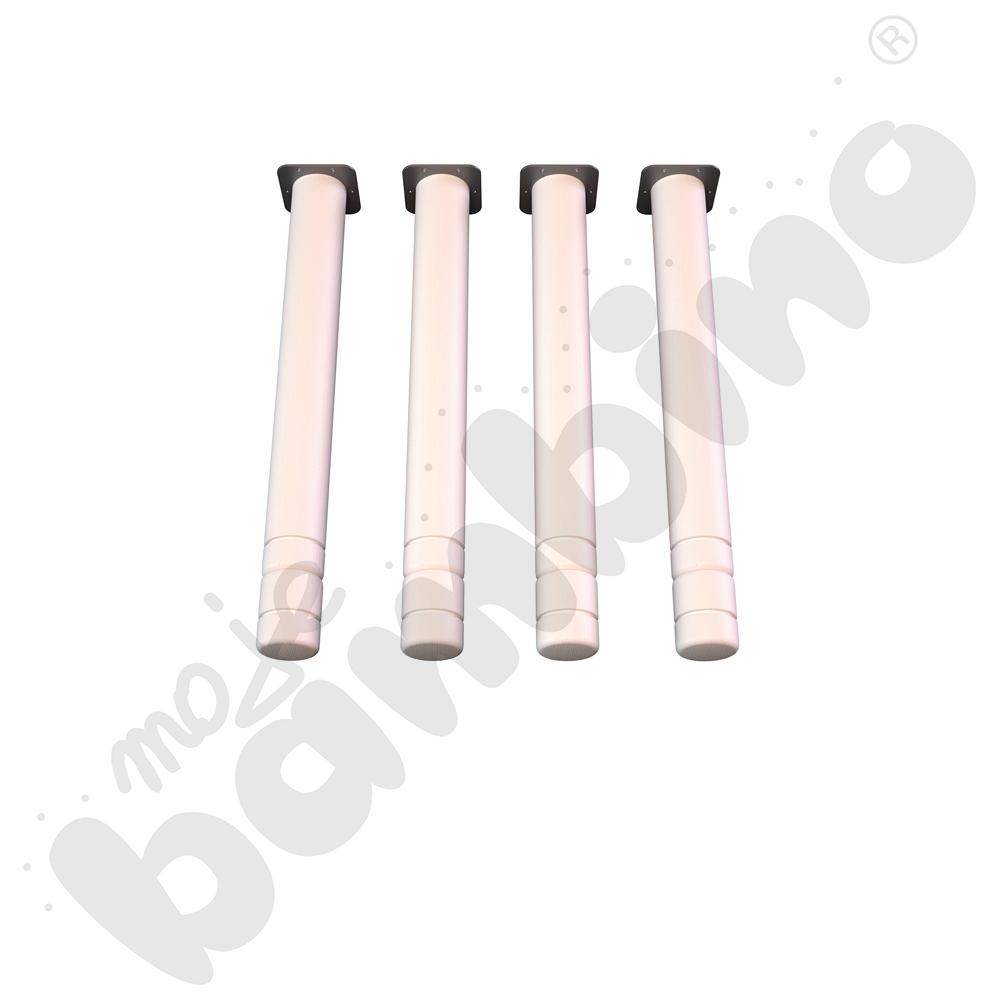 Nogi okrągłe bielone z reg. do blatów Flexi,  4 szt. rozm. 0-3 (40-58 cm)