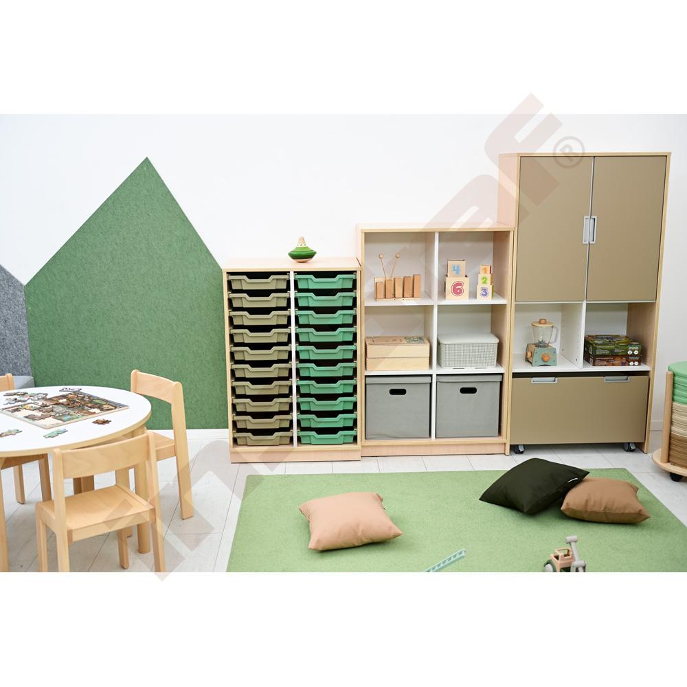 Quadro - skříňka M+ na plastové zásobníky - 2 sloupy - světlý javor