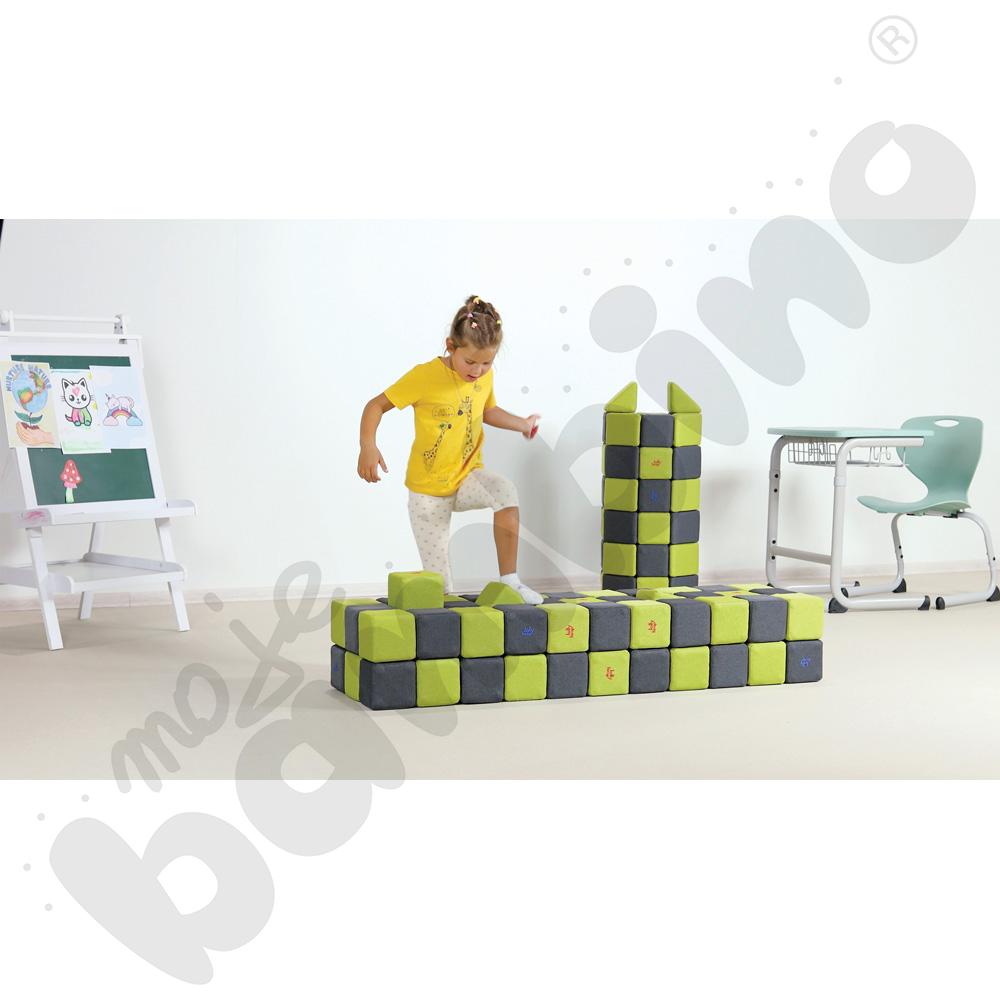 Zestaw klocków JollyHeap Therapy - szaro-limonkowe, 150 szt.