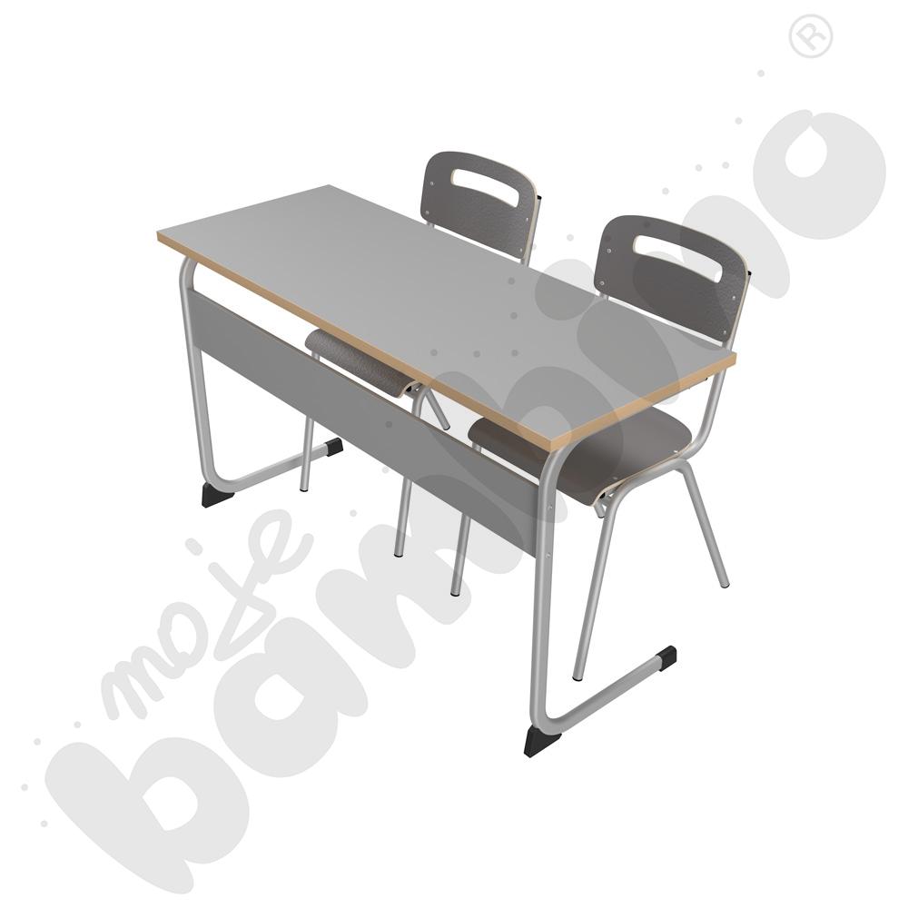 Stół IN-C 2-os. szary z krzesłami H szarymi, rozm. 6