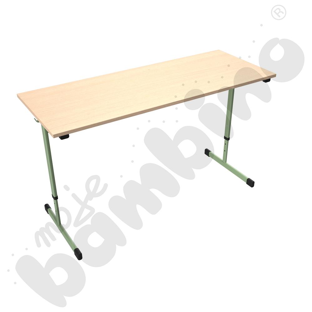 Stół IN-R 130x50 rozm. 3-7, 2-os., stelaż oliwkowy, blat klon 375, obrzeże ABS, narożniki proste