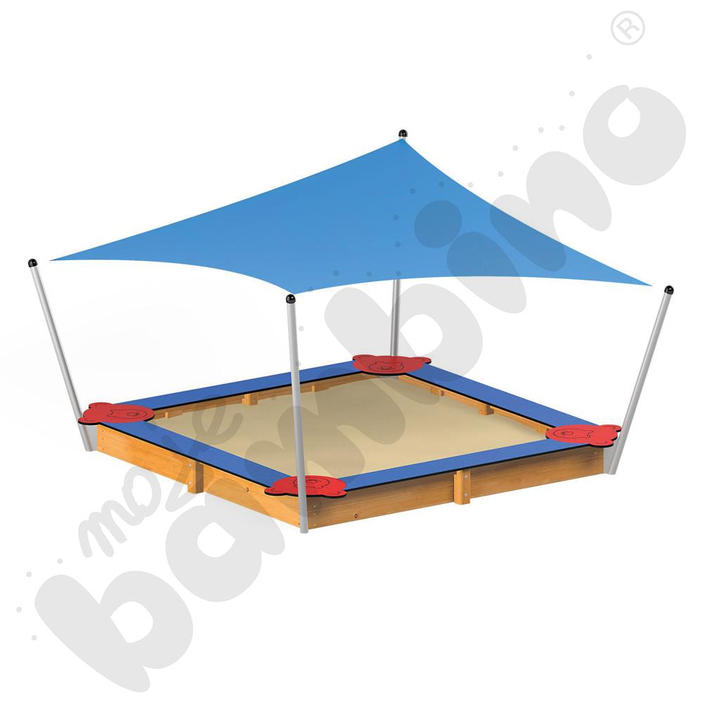 Piaskownica 4 misie z przykryciem i zadaszeniem