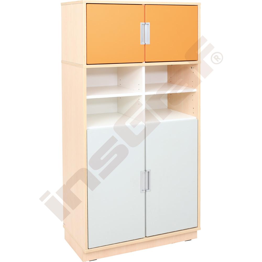 
Schrank, B 79, H 164, Ahorn Jylland - orange/grau (Quadro 100-180°)

