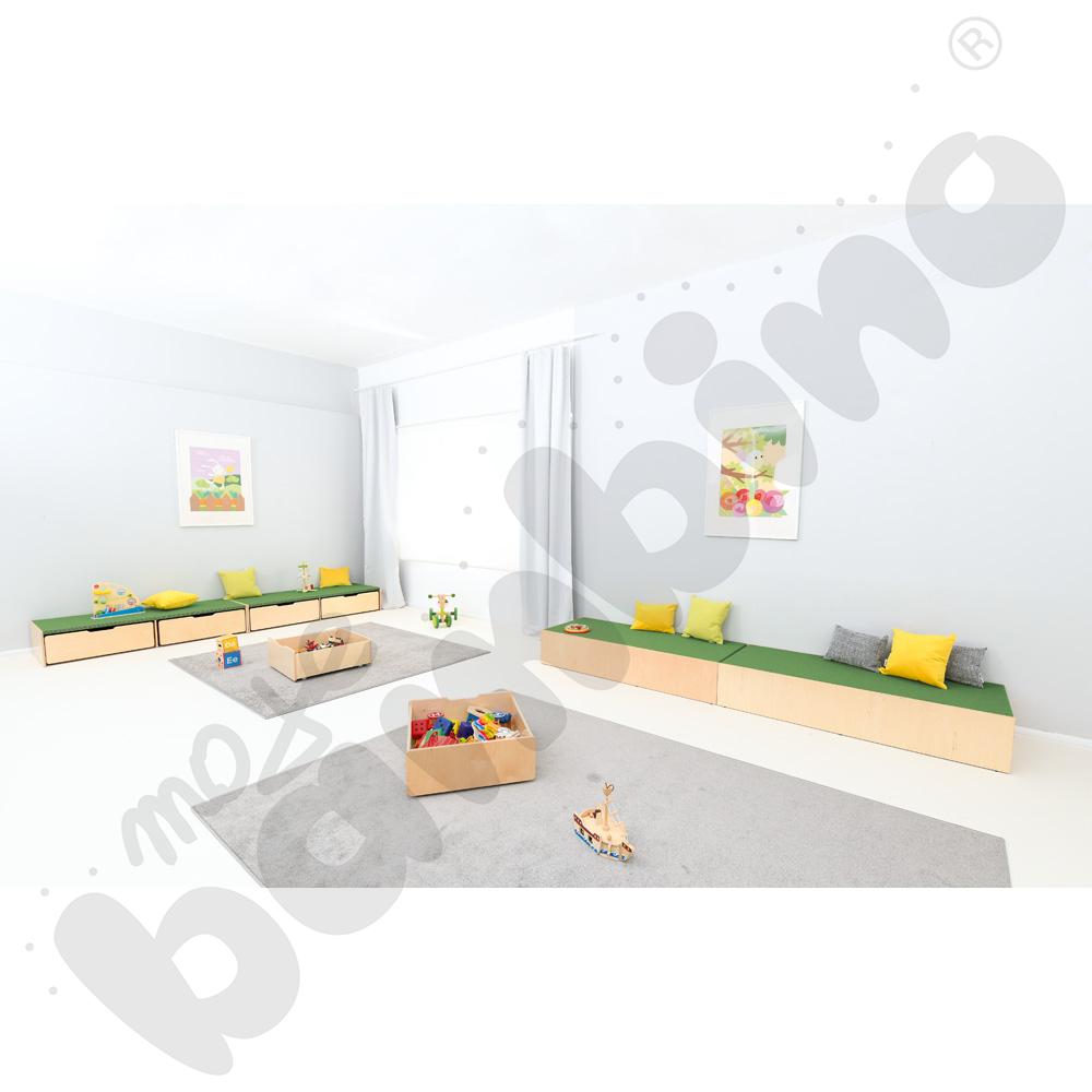 Podest z wnękami po bokach, wys. 30 cm - ciemnozielony