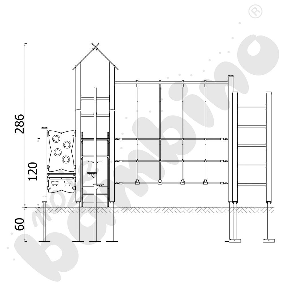 Zestaw Urbi 7, słupy drewniane B