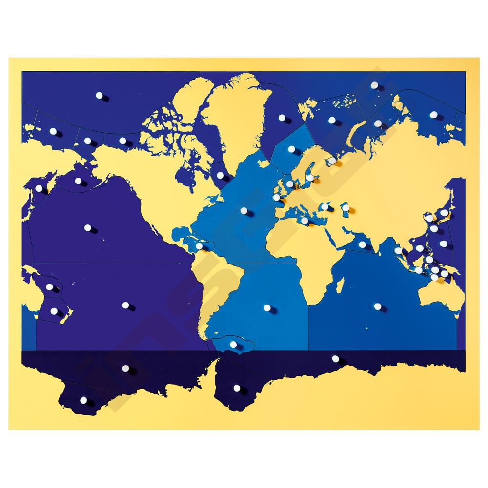 Montessori mapa moří a oceánů 