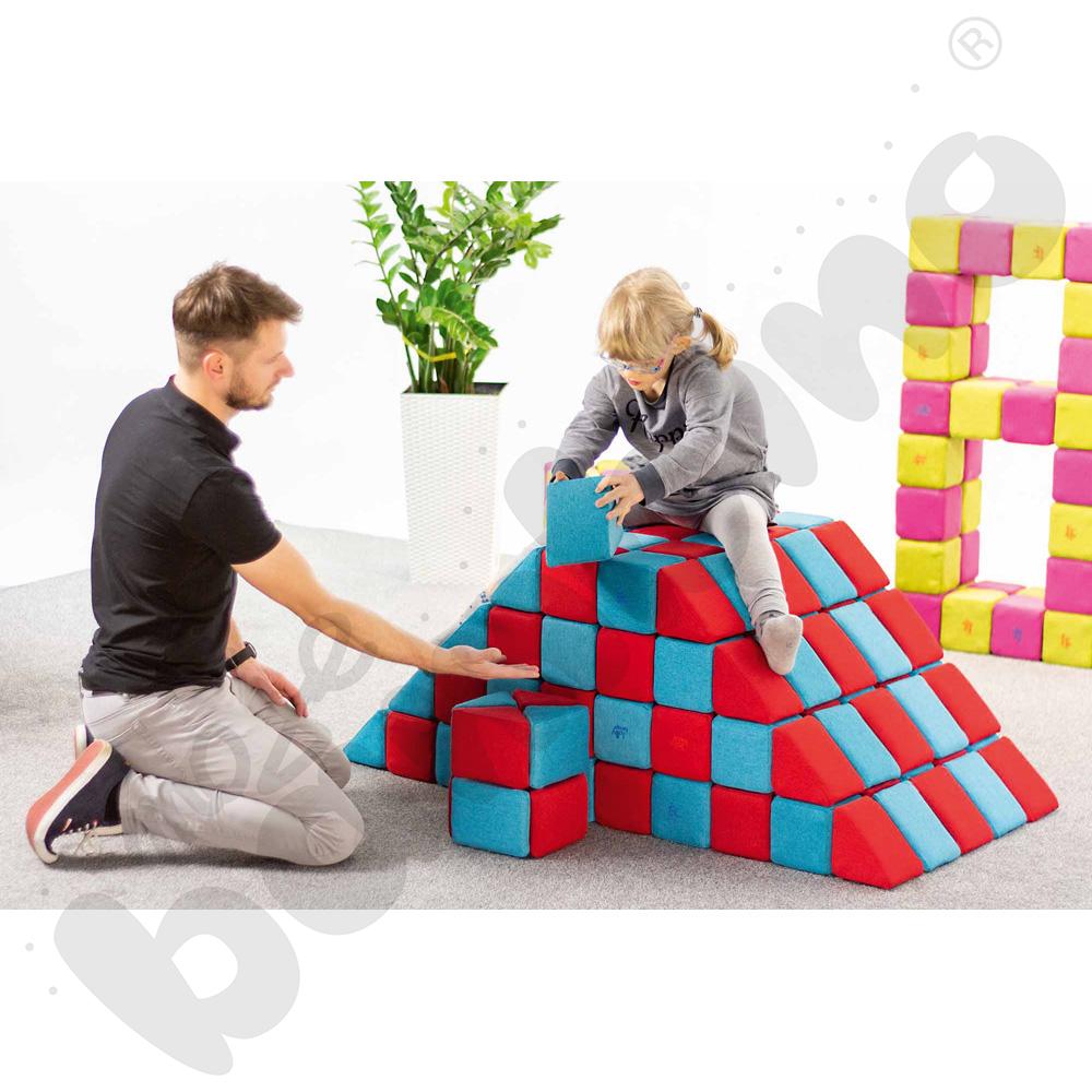 Zestaw klocków JollyHeap - niebiesko-czerwone, 100 szt.