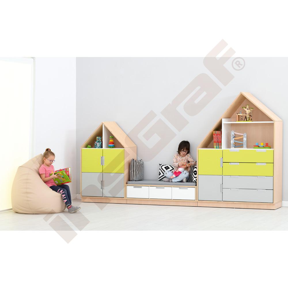 Quadro - sestava 157, 90°, korpusy světlý javor