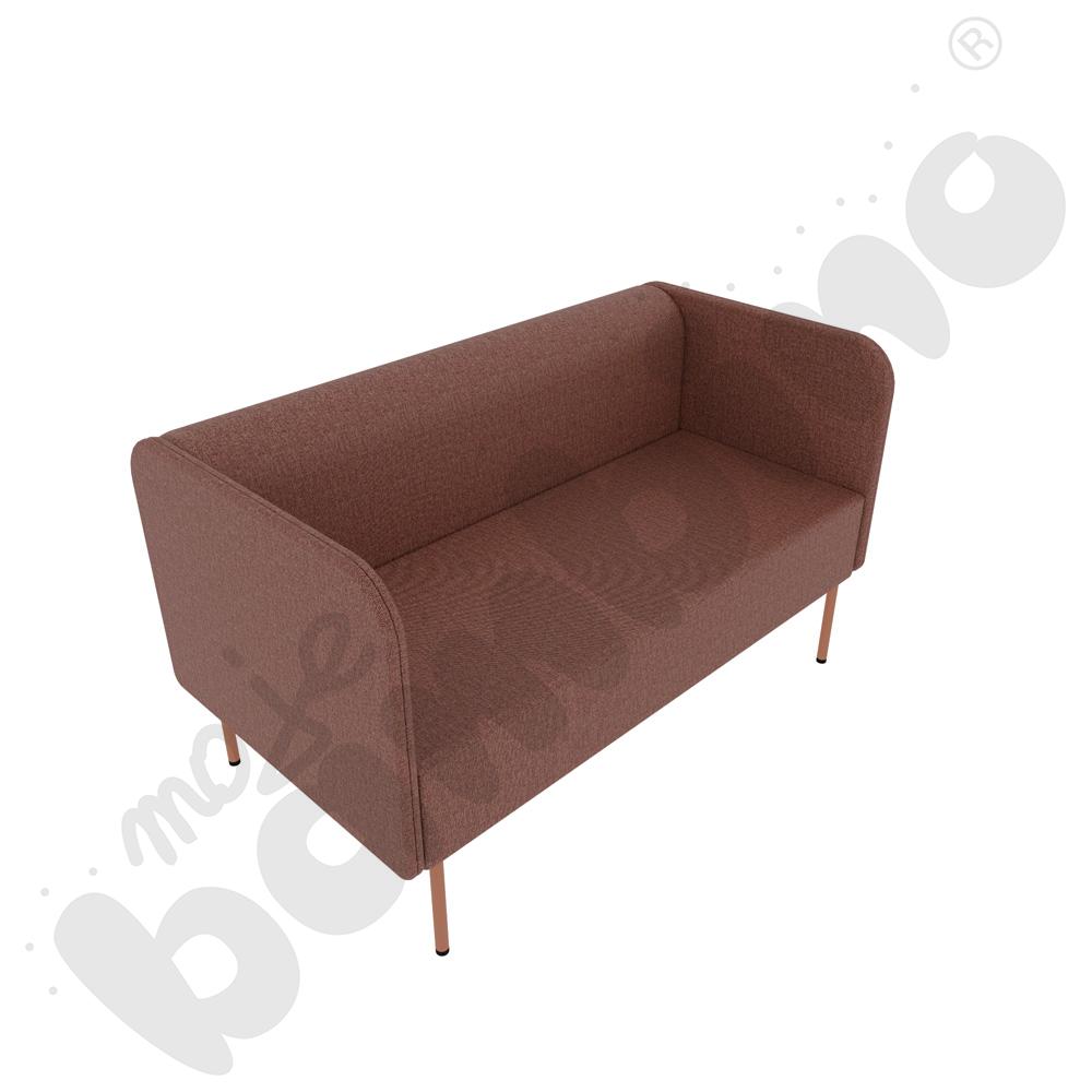 Sofa Versa 2-os. z plastikowymi stopkami, stelaż łososiowy, tkanina RO11