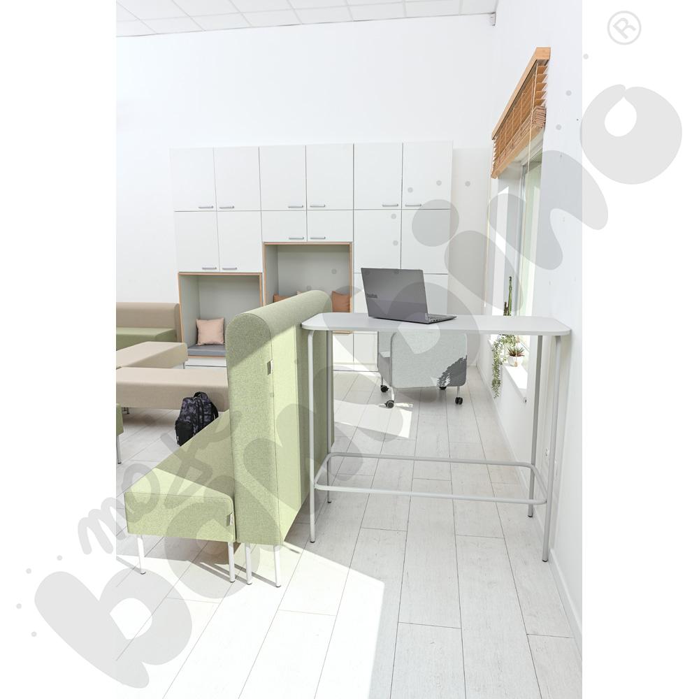 Pufa Versa 120x50 cm z plastikowymi stopkami, stelaż jasnoszary, tkanina RO27