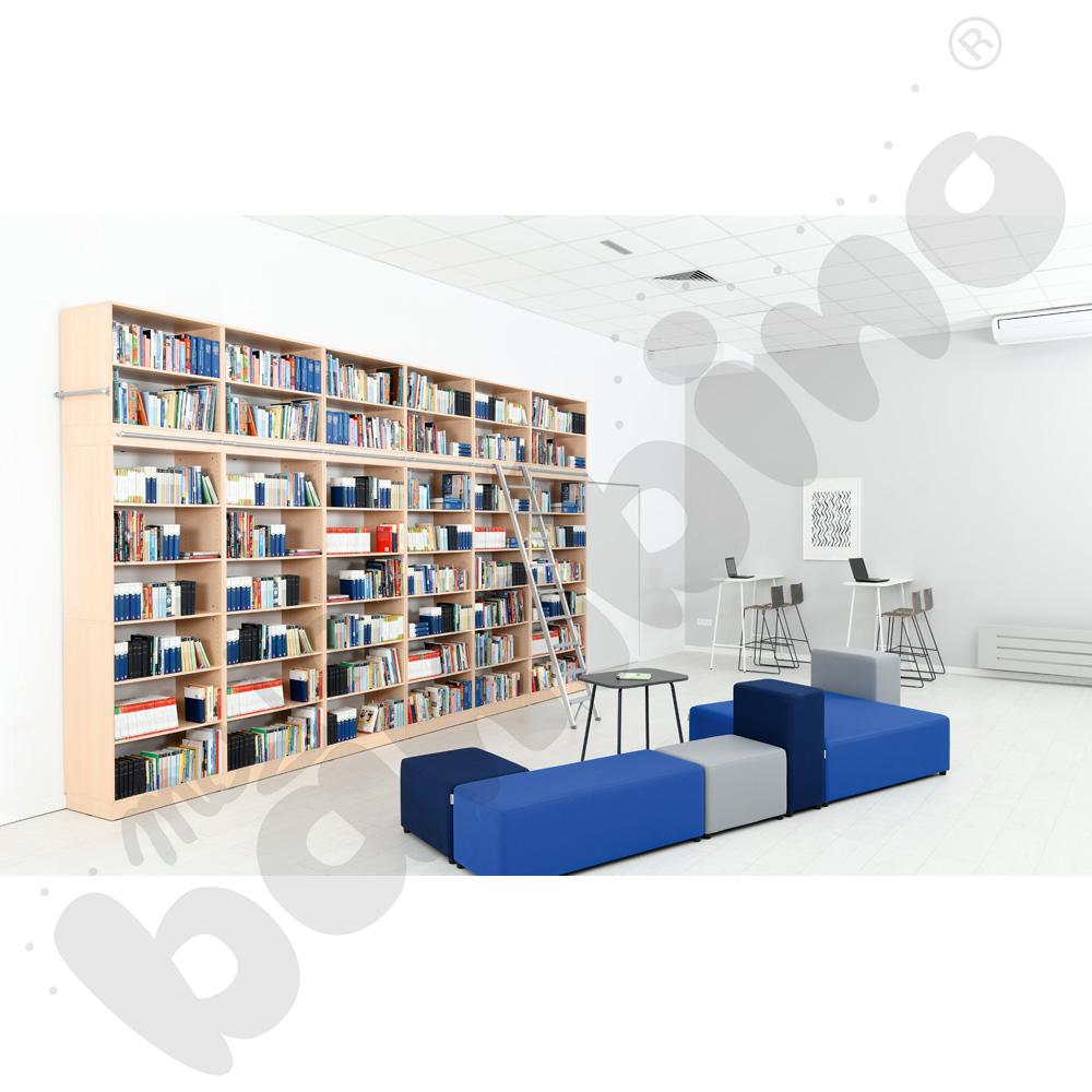 Grande - Wysoki regał z modułem do mocowania drabiny 39 - klon jasny